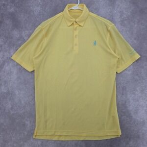 Johnnie-O Golf Polo Shirt Mens Small Yellow Performance Surfer Logo GolfPractice